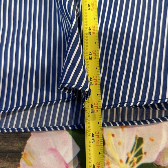 Macy’s ECI New York Size 10 Blue/White One Shoulder Diagonal Striped Dress - Picture 9 of 11